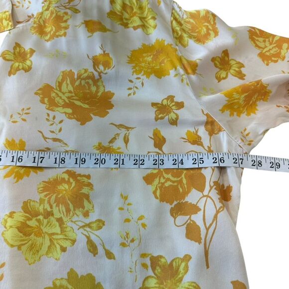 Free People Intimately Silkin' Around Sleep Shirt Yellow Floral, L - Picture 9 of 10